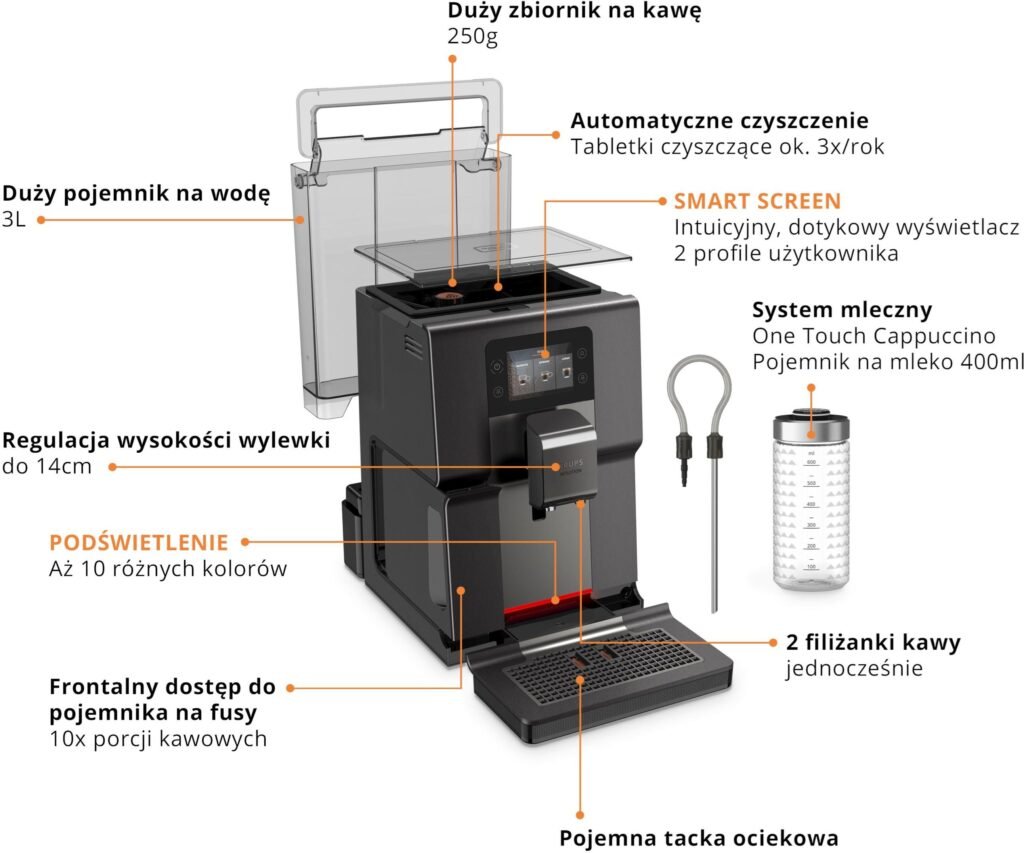 Ekspres automatyczny Krups Intuition Preference+ EA875U – z młynkiem — zdjęcie 3