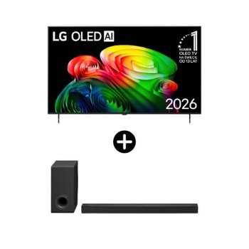 LG Zestaw telewizor i soundbar I 55-calowy LG OLED AI B6 4K Smart TV 2026 + LG Soundbar do telewizora z 3.1.3-kanałową technologią Dolby Atmos S80TY – OLED55B65LA.S80T001 — szczegóły