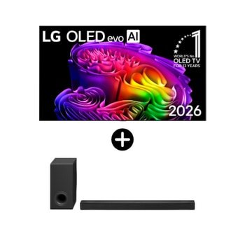 LG Zestaw telewizor i soundbar I 55-calowy LG OLED evo AI G6 4K Smart TV 2026 + LG Soundbar do telewizora z 3.1.3-kanałową technologią Dolby Atmos S80TY – OLED55G64LW.S80T001 — szczegóły