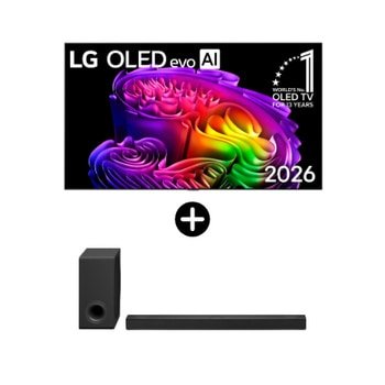 LG Zestaw telewizor i soundbar I 65-calowy LG OLED evo AI G6 4K Smart TV 2026 + LG Soundbar do telewizora z 3.1.3-kanałową technologią Dolby Atmos S80TY – OLED65G66LS.S80T001 — szczegóły