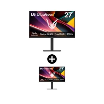 LG 2 x 27-calowy monitor do gier LG UltraGear™ G6 300 Hz QHD IPS | 27G640A z DCI-P3 na poziomie 95% (typowo), VESA DisplayHDR™ 400, 1 ms (GtG), USB-C (PD 15 W) – 27G640A-B.27G6001 — szczegóły