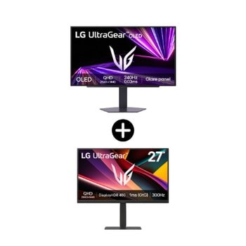 LG Gaming Pack 3 | Monitor UltraGear OLED 27GX704A-B + Monitor UltraGear 27G640A-B | 2 monitory w zestawie – 27GX704A-B.27G6001 — szczegóły