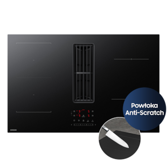 Samsung Matowa płyta indukcyjna Anti Scratch zintegrowana z wyciągiem 7.4kW 80 cm CC90H84PADUR — szczegóły